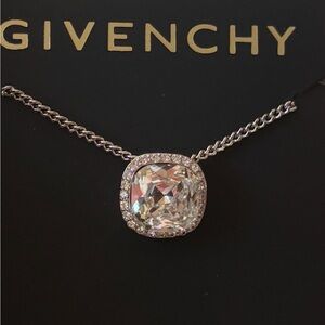 Givenchy Silver Necklace with Crystal Accent